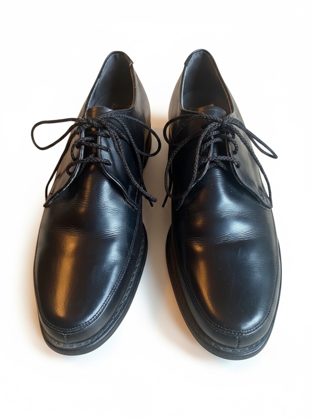 Stuart McGuire Vintage Men's  Derby Black Leather Lace-Up Dress Shoes Size 9.5